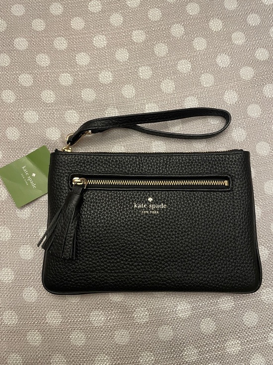 kate spade Handbags - kate spade Chester Street Black Pebbled Leather Tassel Wristlet with Gold Accent